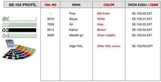 se-100-profil-renk-tablosu