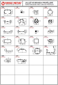 Alüminyum Jaluzi-Branda Profilleri - Katalog