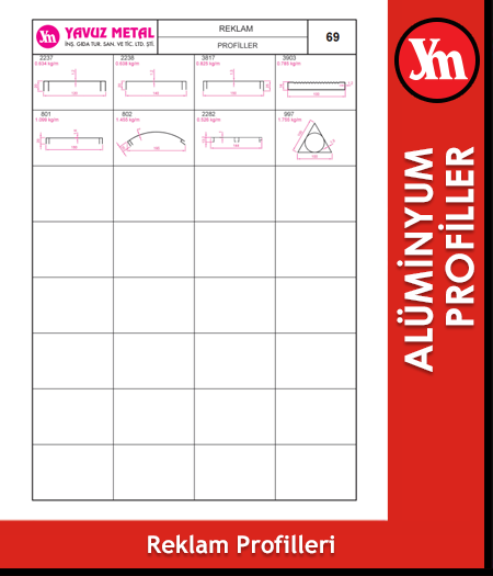 Alüminyum Reklam Profilleri
