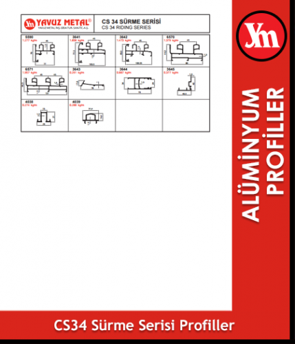 CS 34 Sürme Serisi Alüminyum Profiller