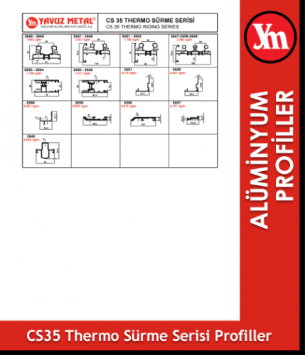 CS 35 Thermo Sürme Serisi Alüminyum Profiller