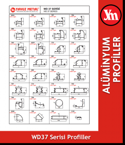 WD 37 Serisi Alüminyum Profiller