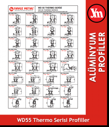 WD 55 Thermo Serisi Alüminyum Profiller