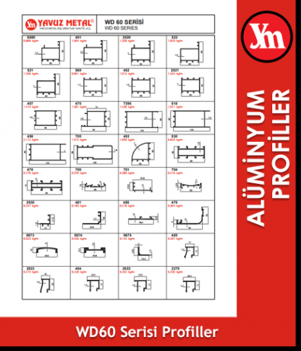 WD 60 / C 60 Serisi Alüminyum Profiller